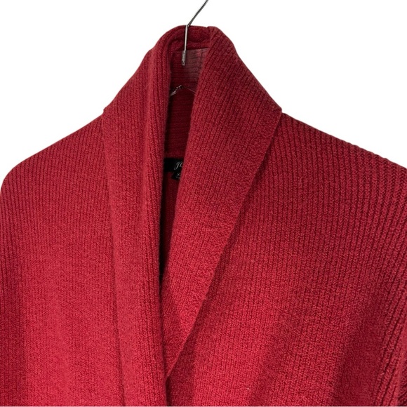 J.CREW Double Breasted Red Long Heavy Weight Sweater Cardigan Duster Size XXS - Picture 3 of 9